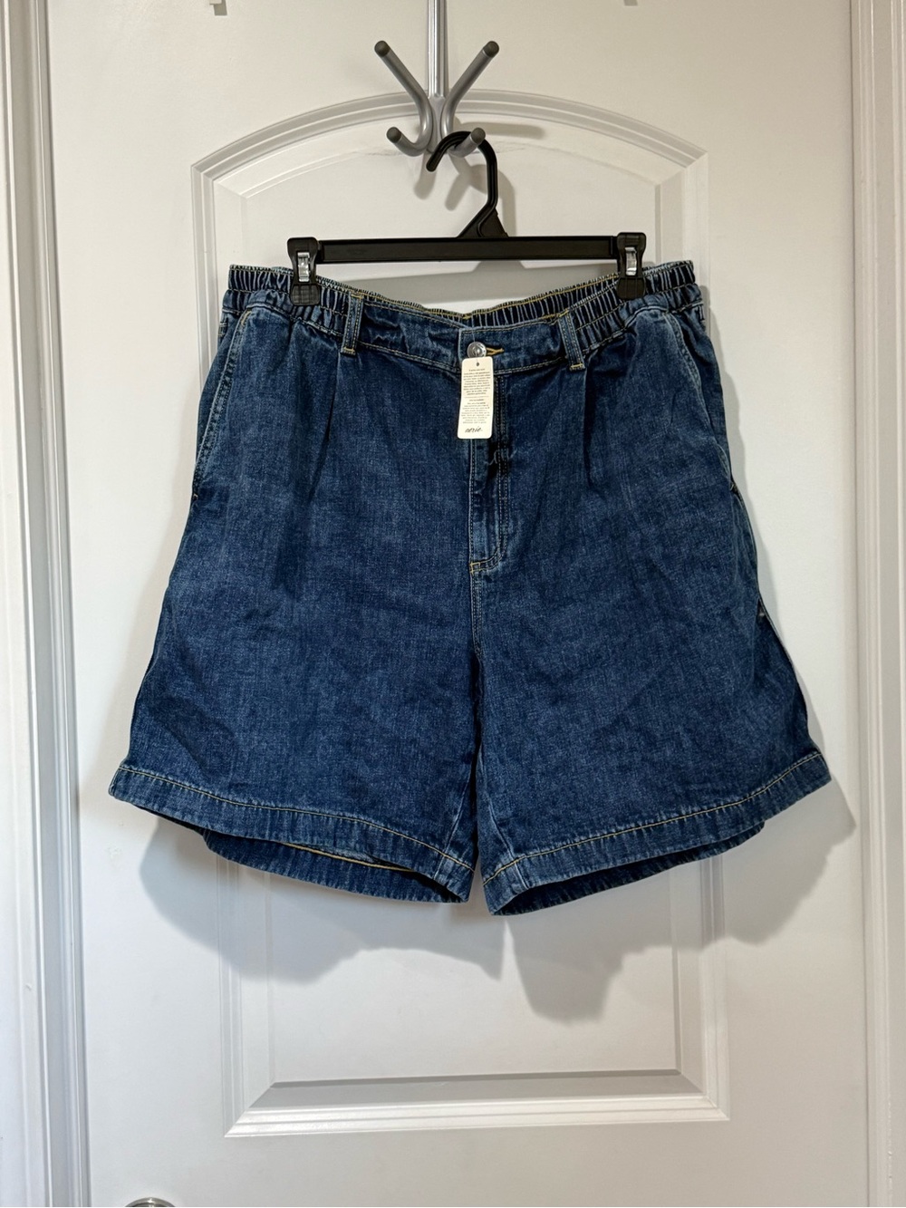 Aerie Dark Blue Elastic-Waist Jorts